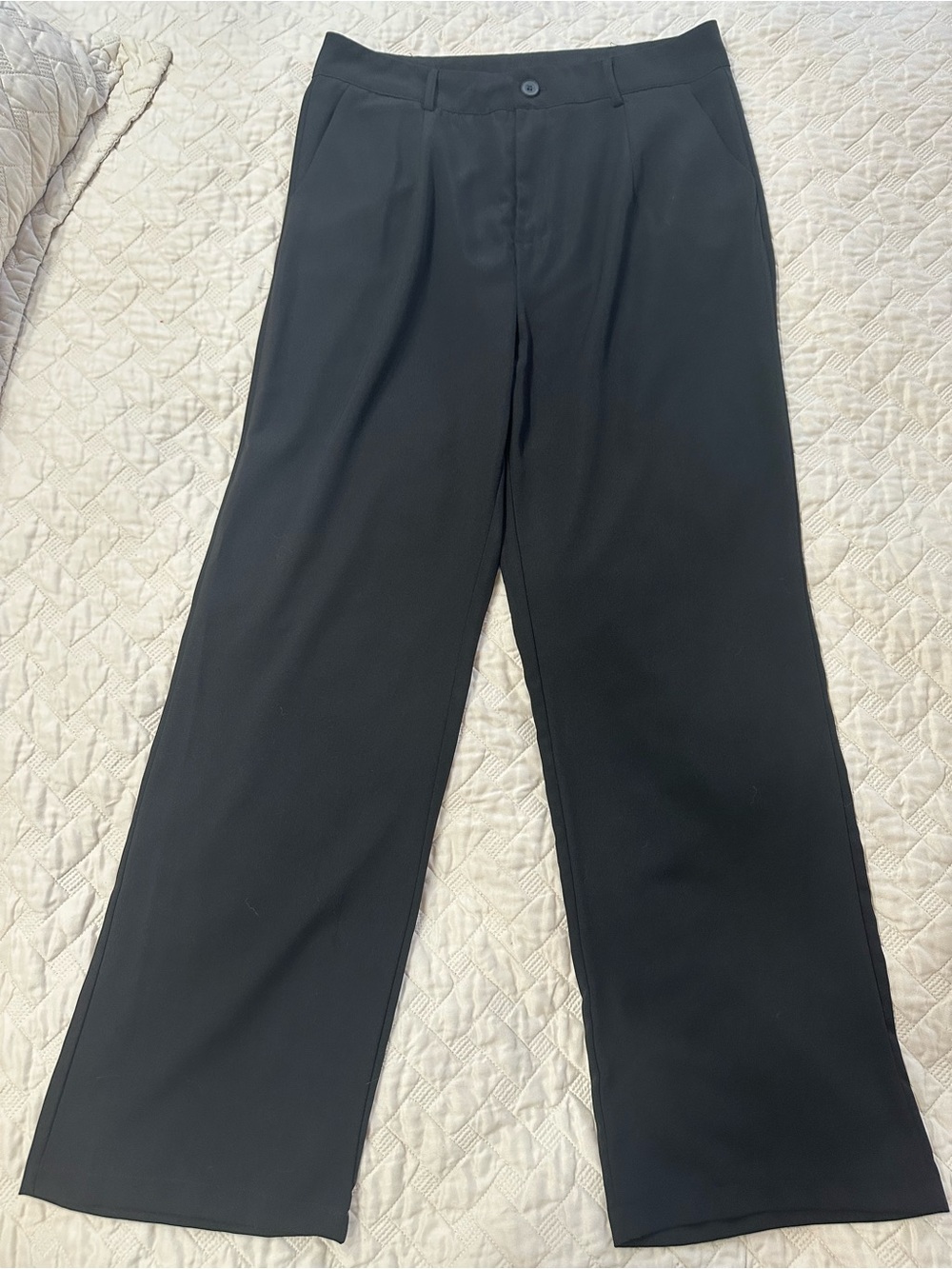 Black Wide Leg Women's Dress Pants - Classic Tailored Fit